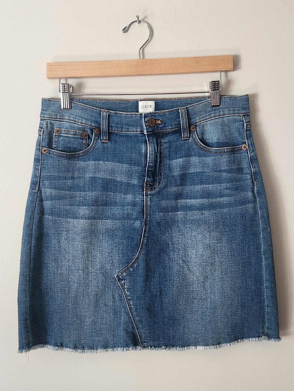J. Crew Blue Denim Mini Skirt Sz 8